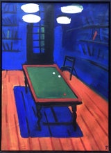 Unknown Russian Oil Painting Pool Table Contemporary Art Signed