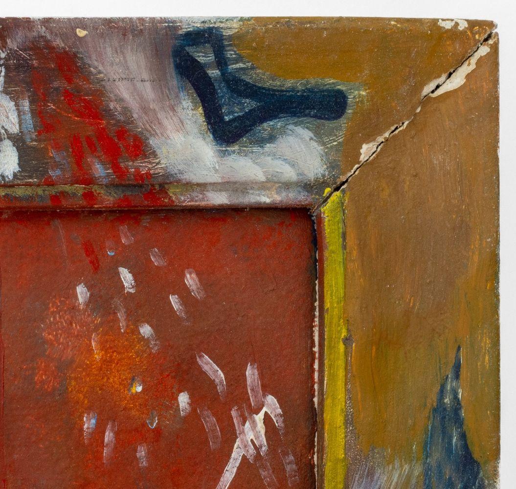 Russian School Abstract Composition, 1988 - Brown Abstract Painting by Unknown