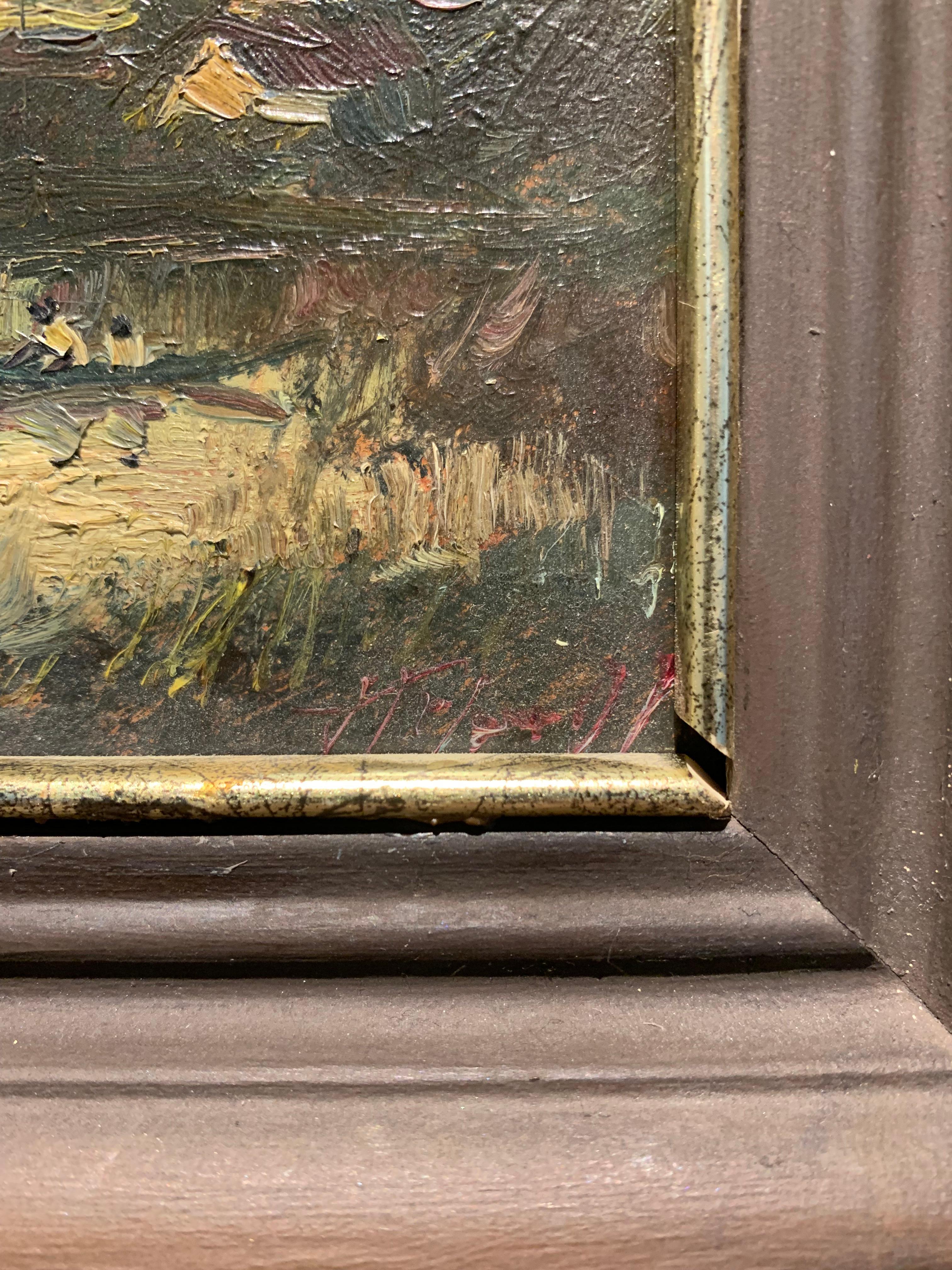 Paesaggio lacustre impressionista della Russian School
