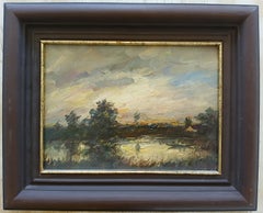 'Russian School Impressionist Lake Landscape', unknown, Oil Painting on Board