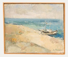 Russian School Mid 20th Century Oil - Fishing Boats