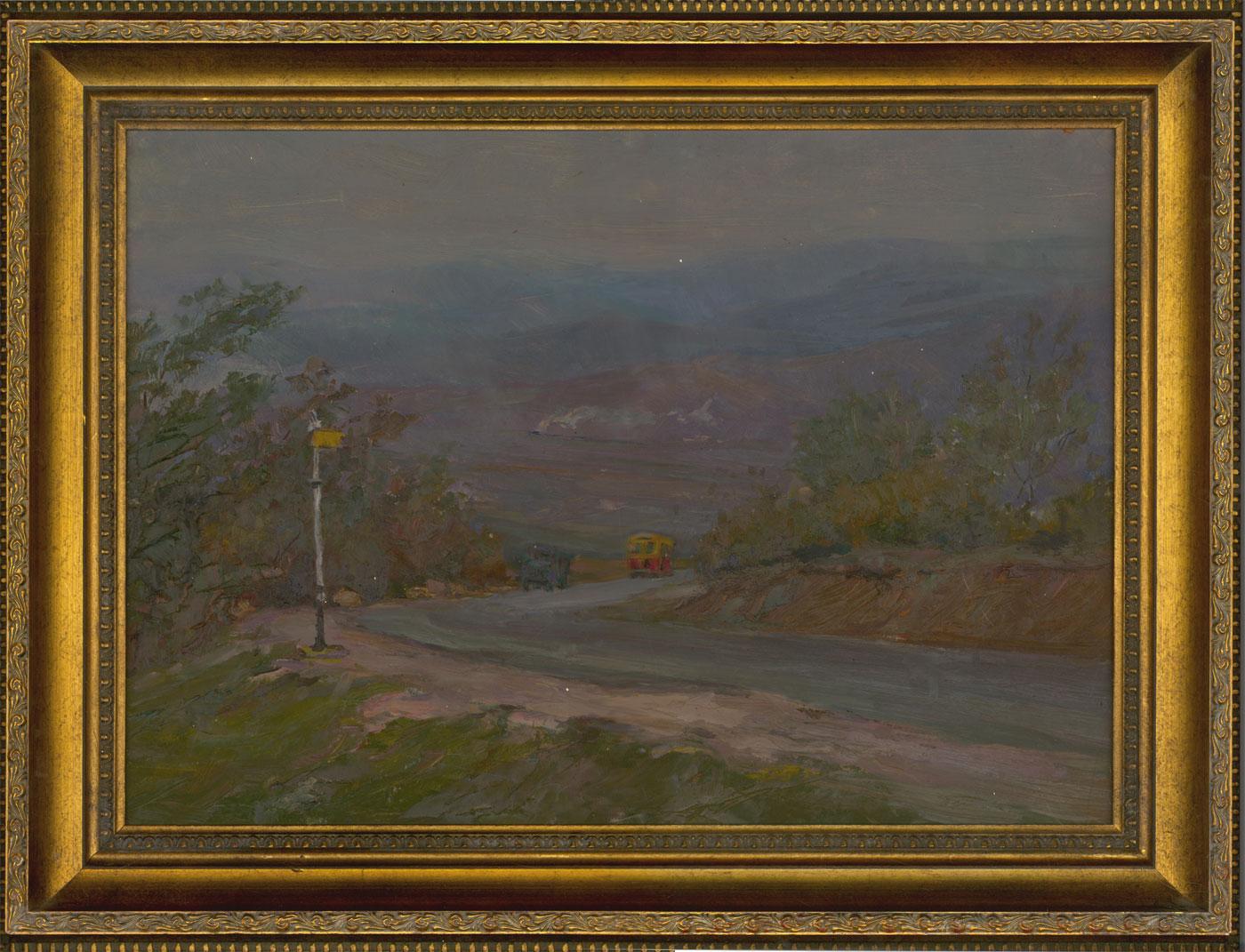 Landscape Painting Unknown - École russe du milieu du 20e siècle - Rue de montagne en été
