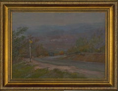 Vintage Russian School Mid 20th Century Oil - Mountain Road in Summer