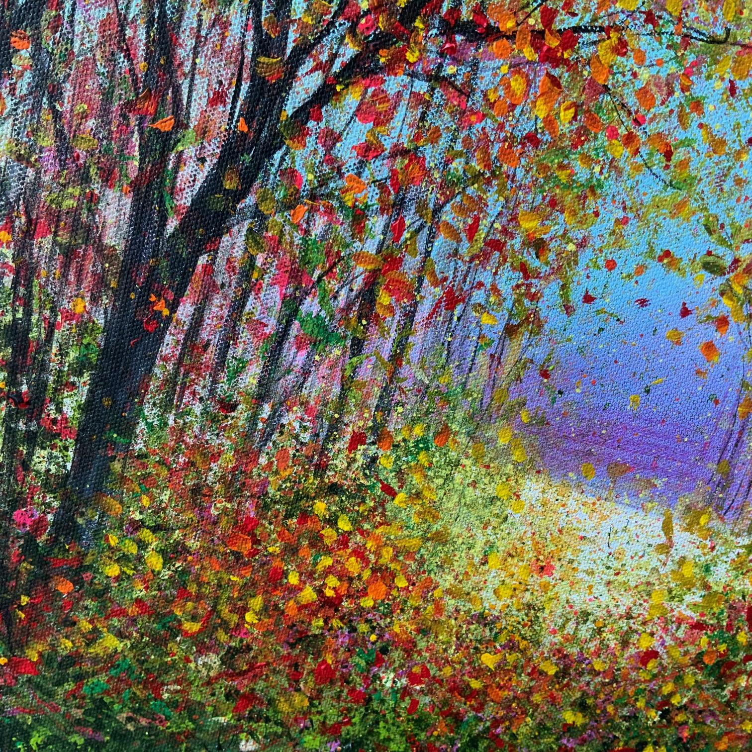 Rustic Woodland, Impressionist style art, Landscape painting, English Art - Realist Painting by Unknown