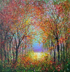 Rustic Woodland, Impressionist style art, Landscape painting, English Art