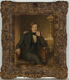 R.W - Framed 19th Century English Watercolour, Portrait of a Victorian Gentleman