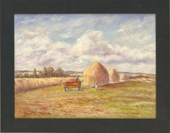 S. Barnes Robson (1900-1973) - 1969 Oil, Three Haystacks