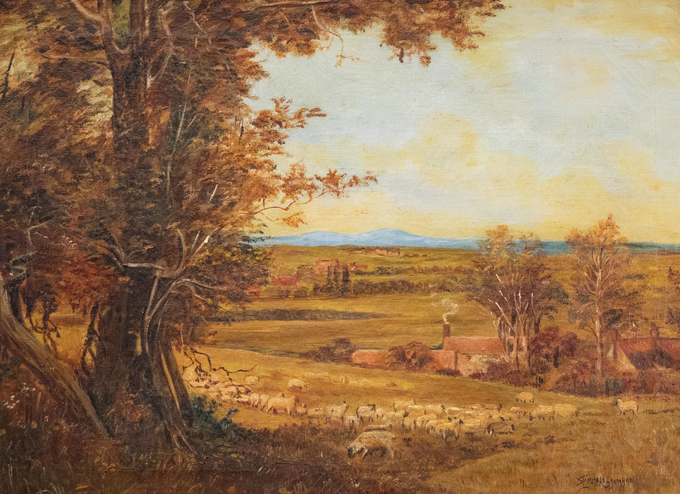 S. Lansdale Bradshaw  - Early 20th Century Oil, The Flock in Autumn - Painting by Unknown