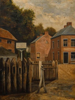 S. Liegeois  - 1931 Oil, Belgian Village