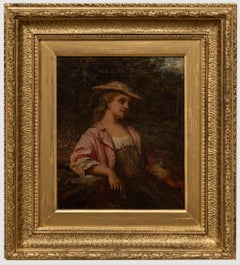 S. M. - Late 19th Century Oil, The Forager Antique S. M. - Late 19th Century Oil, The Forager