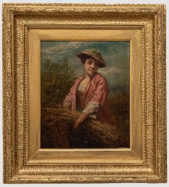 S. M.  - Late 19th Century Oil, The Gleaner