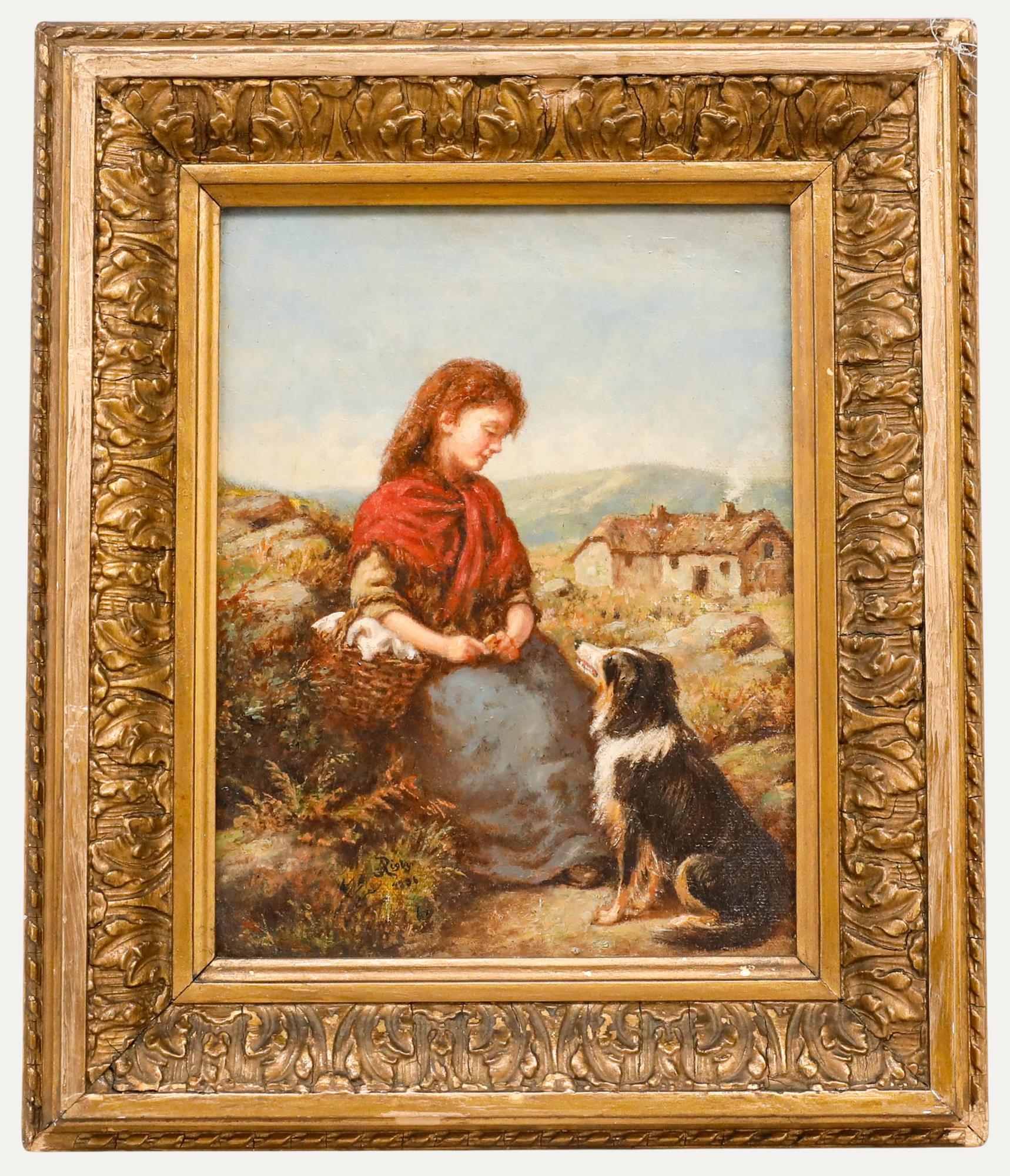 S. Rigby - Britische Schule 1896 Öl, Der beste Freund der Frau