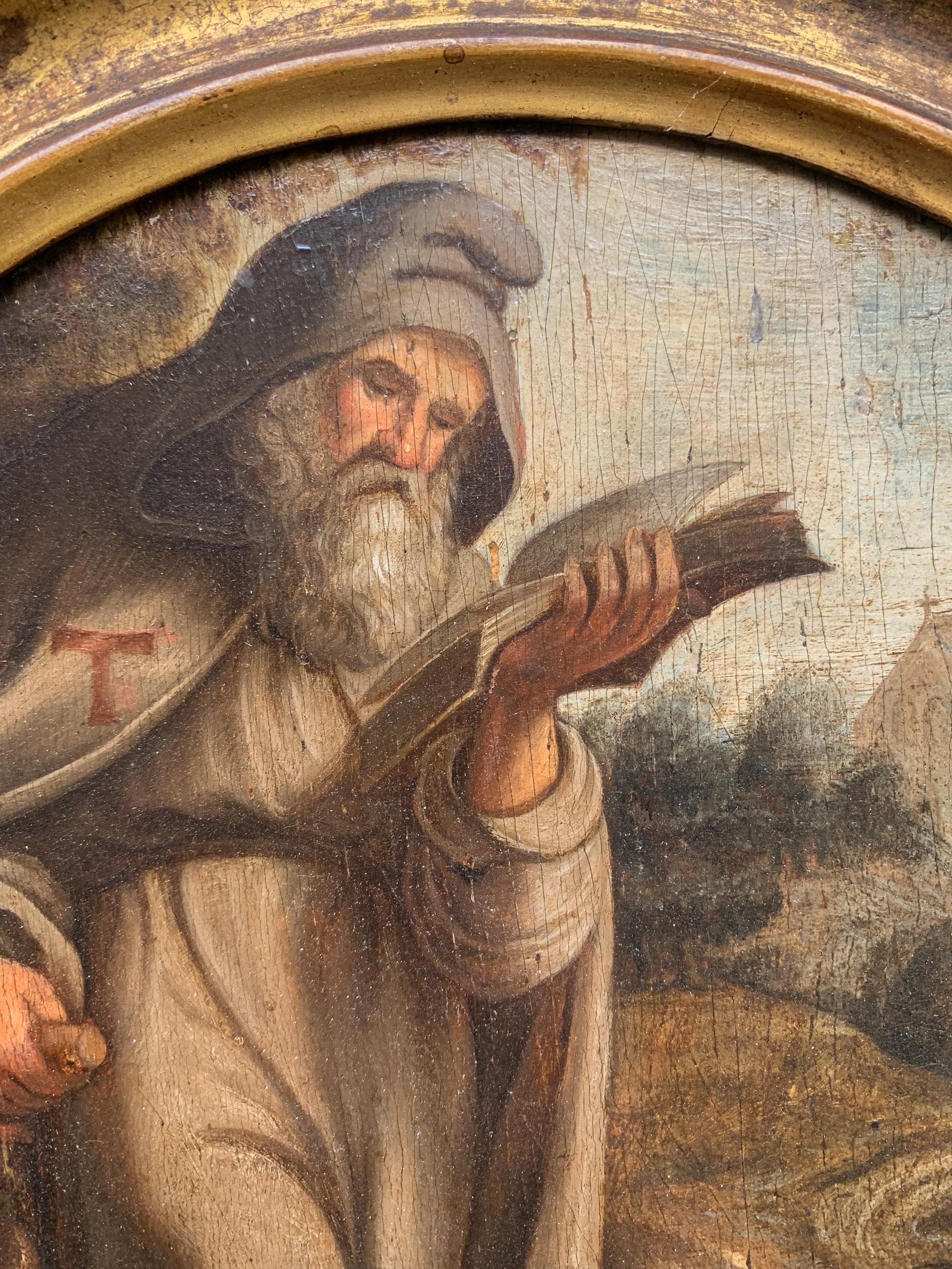 Saint Anthony the Abbot in a Natural Landscape – Flemish School - Painting Rinascimento di Unknown