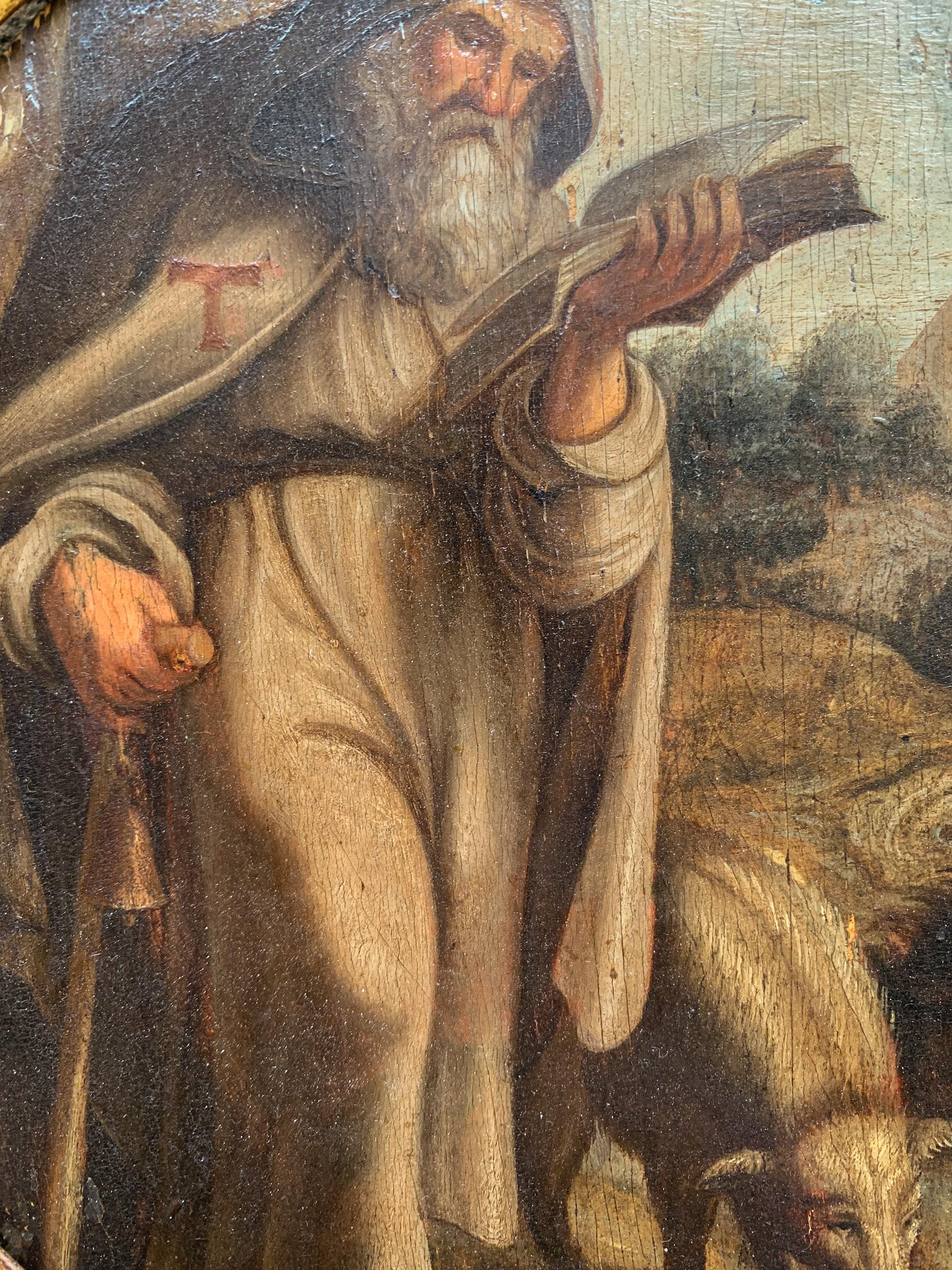 Saint Anthony the Abbot in a Natural Landscape – Flemish School in vendita 2