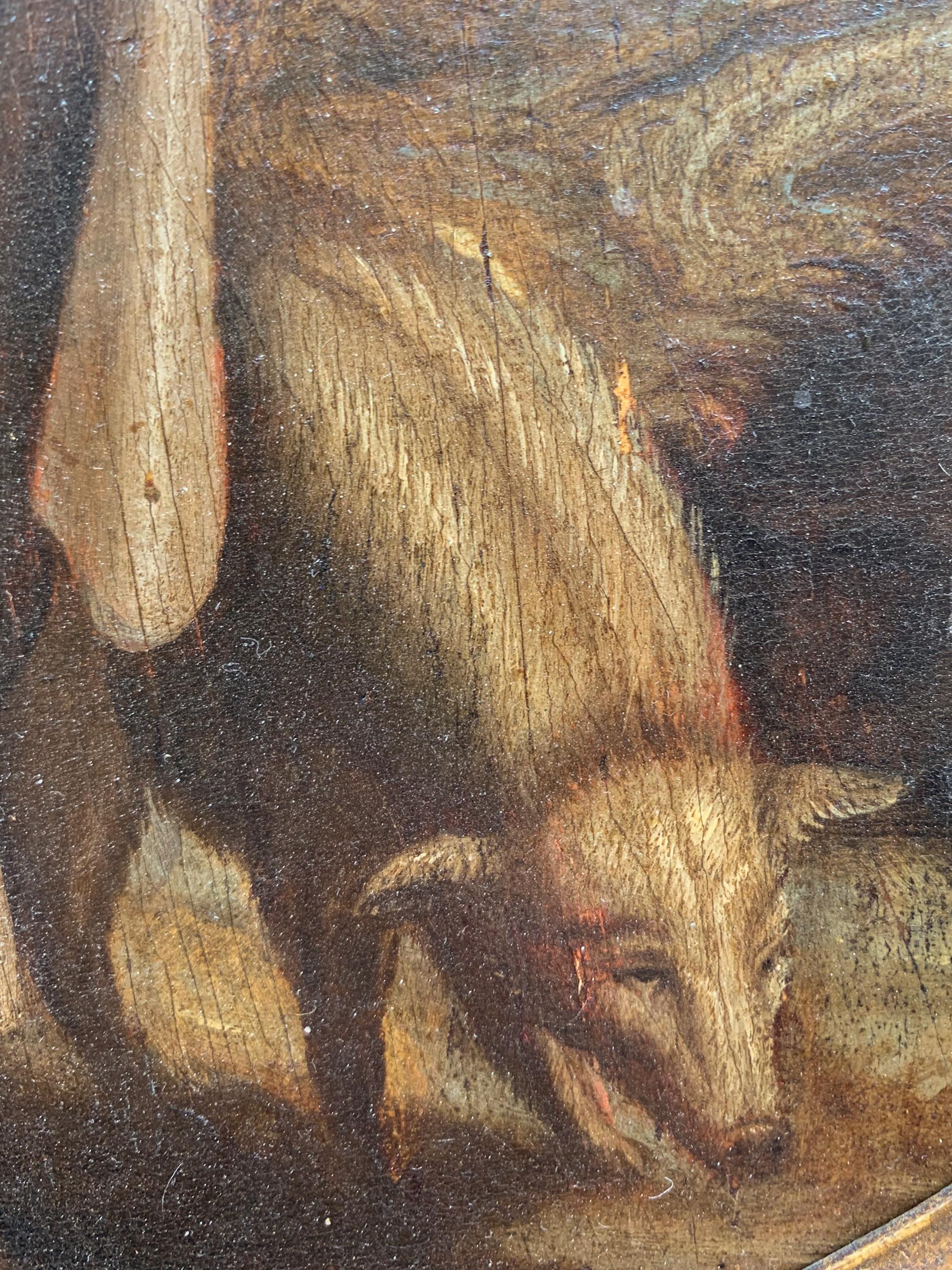 Saint Anthony the Abbot in a Natural Landscape – Flemish School in vendita 4