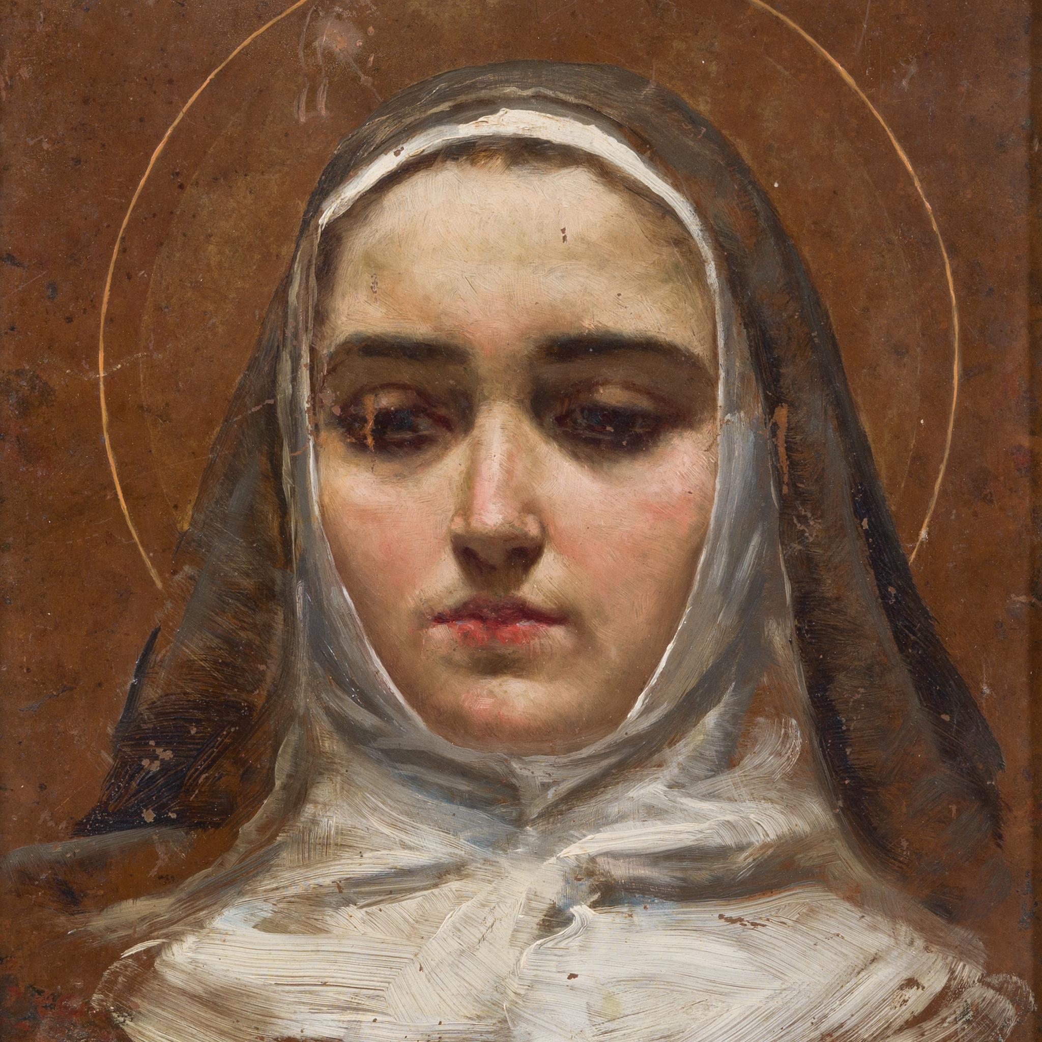 Saint Bernadette Soubirous Portrait and Religious Scene (1891) For Sale 4
