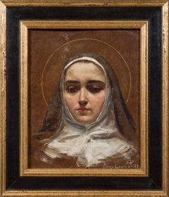 Saint Bernadette Soubirous Portrait and Religious Scene (1891)