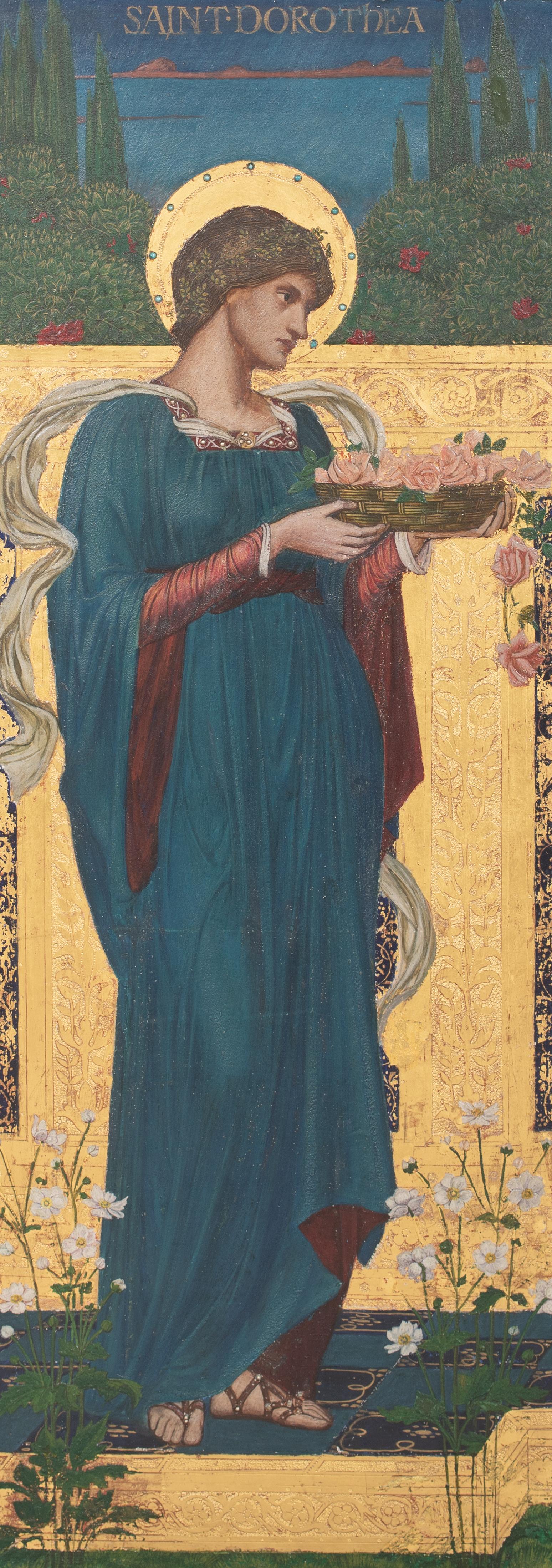 Santa Dorotea, XIX secolo  di KATHERINE MURIEL MASON EADIE, RMS, ARBSA - Portrait Painting Oro di Unknown