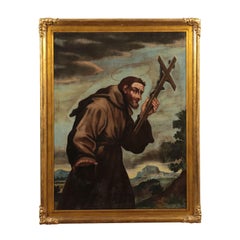 Saint Francis Oil on Canvas , 18th Century