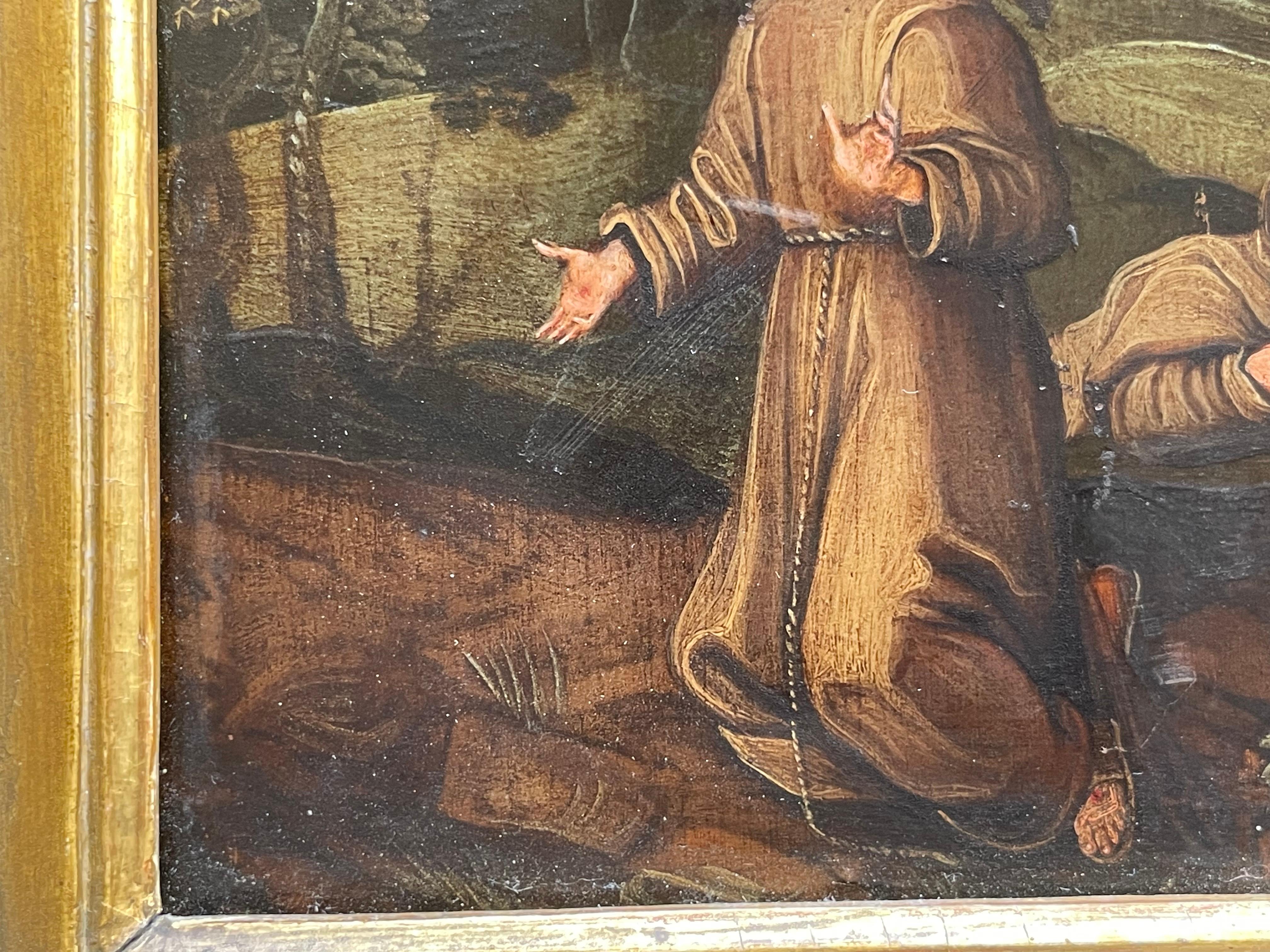 San Francesco che riceve le stimmate
Olio su rame, Scuola Flemish, 17th Century in vendita 5
