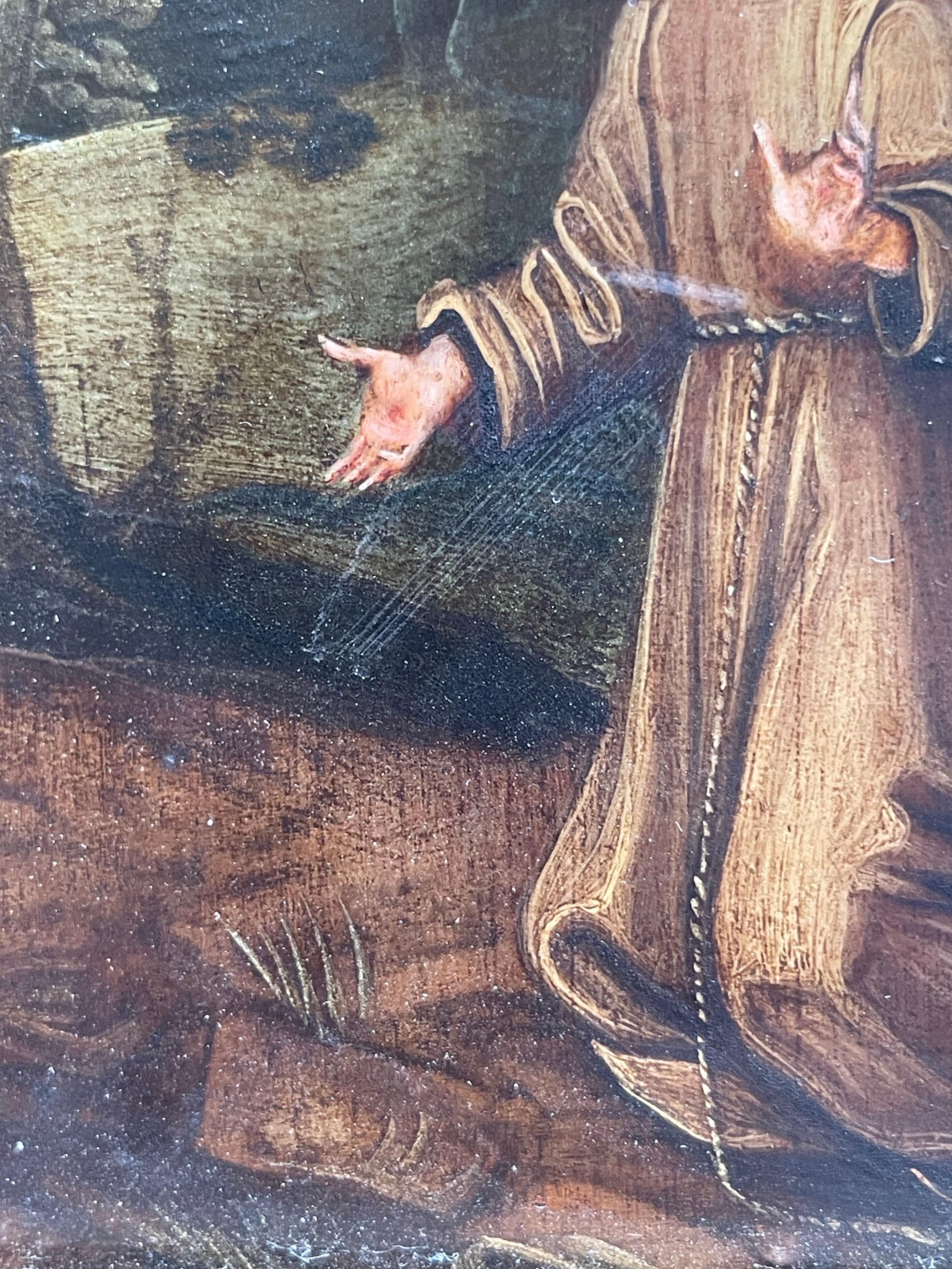 San Francesco che riceve le stimmate
Olio su rame, Scuola Flemish, 17th Century in vendita 8