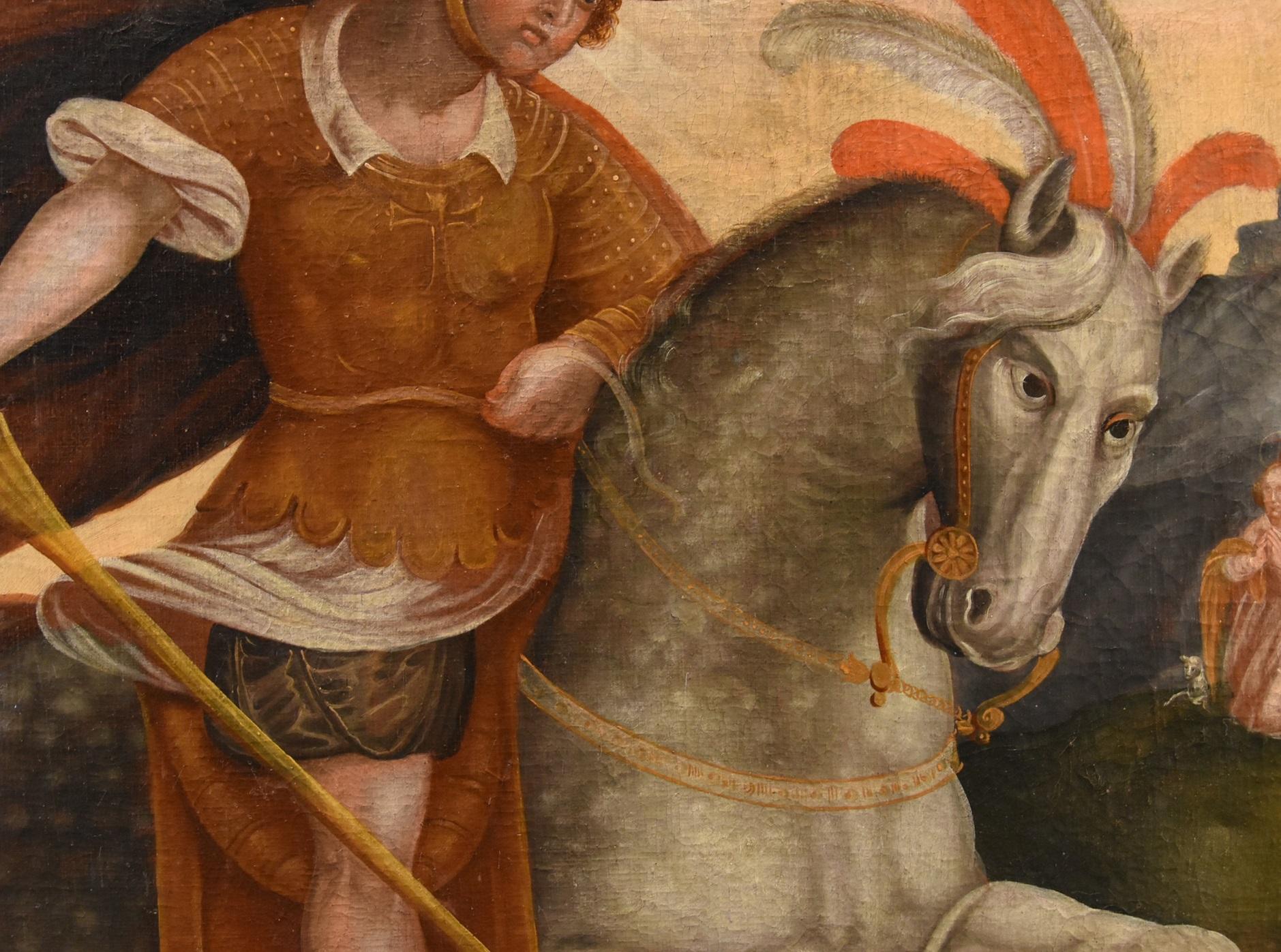 Saint George Dragon Alpine Painter 17th Century Paint Oil on canvas Old master 10