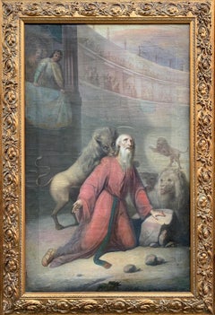 San Ignacio de Antioquía atacado por leones en el Circo y el emperador Trajano.