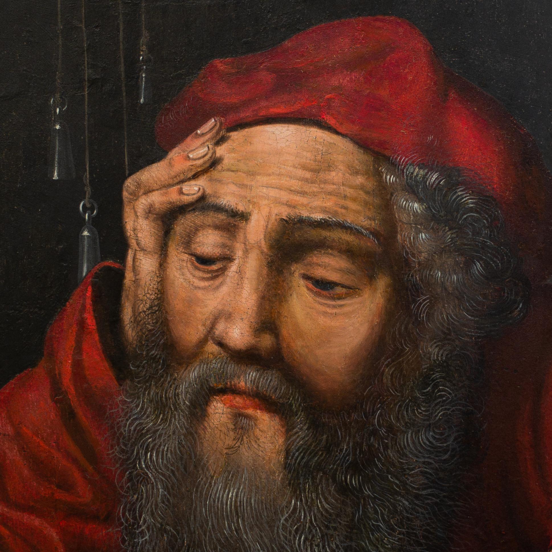 Saint Jerome in His Study, Gemälde eines Anhängers von Joos van Cleve, Öl auf Tafel 1