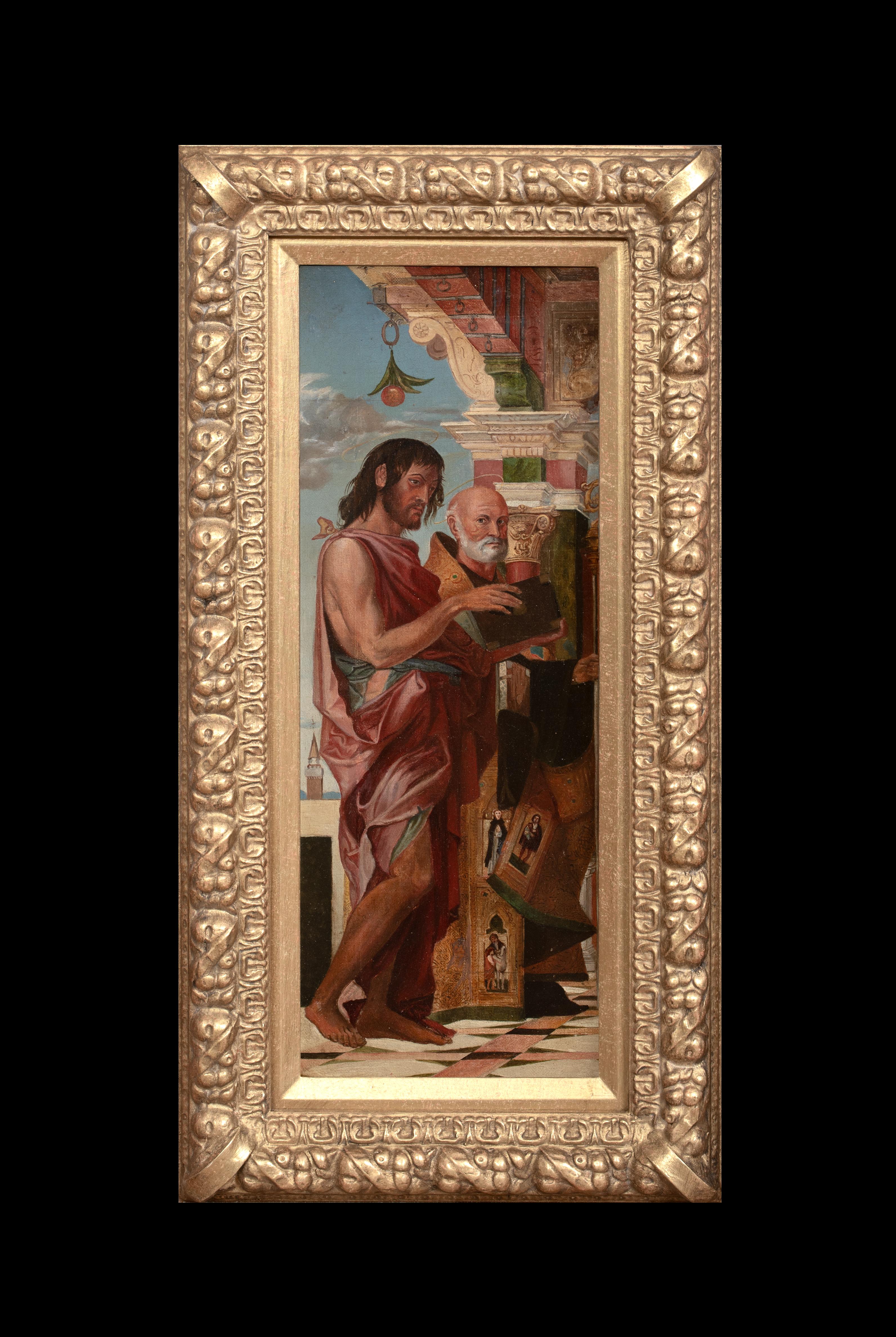 Saint Johns & Saint Benedict d'après Bartolomeo Montagna (1450-1523) - Painting de Unknown