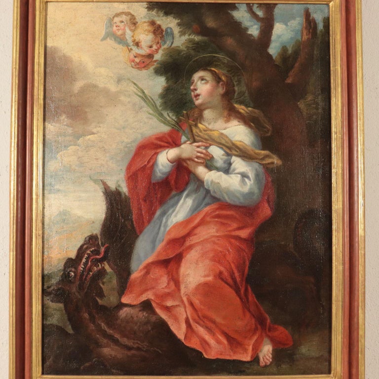 Saint Margaret, Oil on Canvas, 18th Century - Other Art Style Painting by Unknown