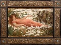 Saint Melangell, Patron Saint & Protector Of Rabbits, 19th Century by John Scott