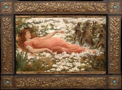 Saint Melangell, Patron Saint & Protector Of Rabbits, 19th Century by John Scott