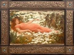 Saint Melangell, Patron Saint & Protector Of Rabbits, 19th Century by John Scott