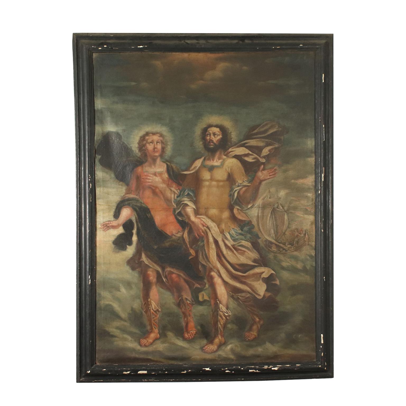 Unknown Figurative Painting - Saint Nazario and Celso Oil On Canvas 17th Century 