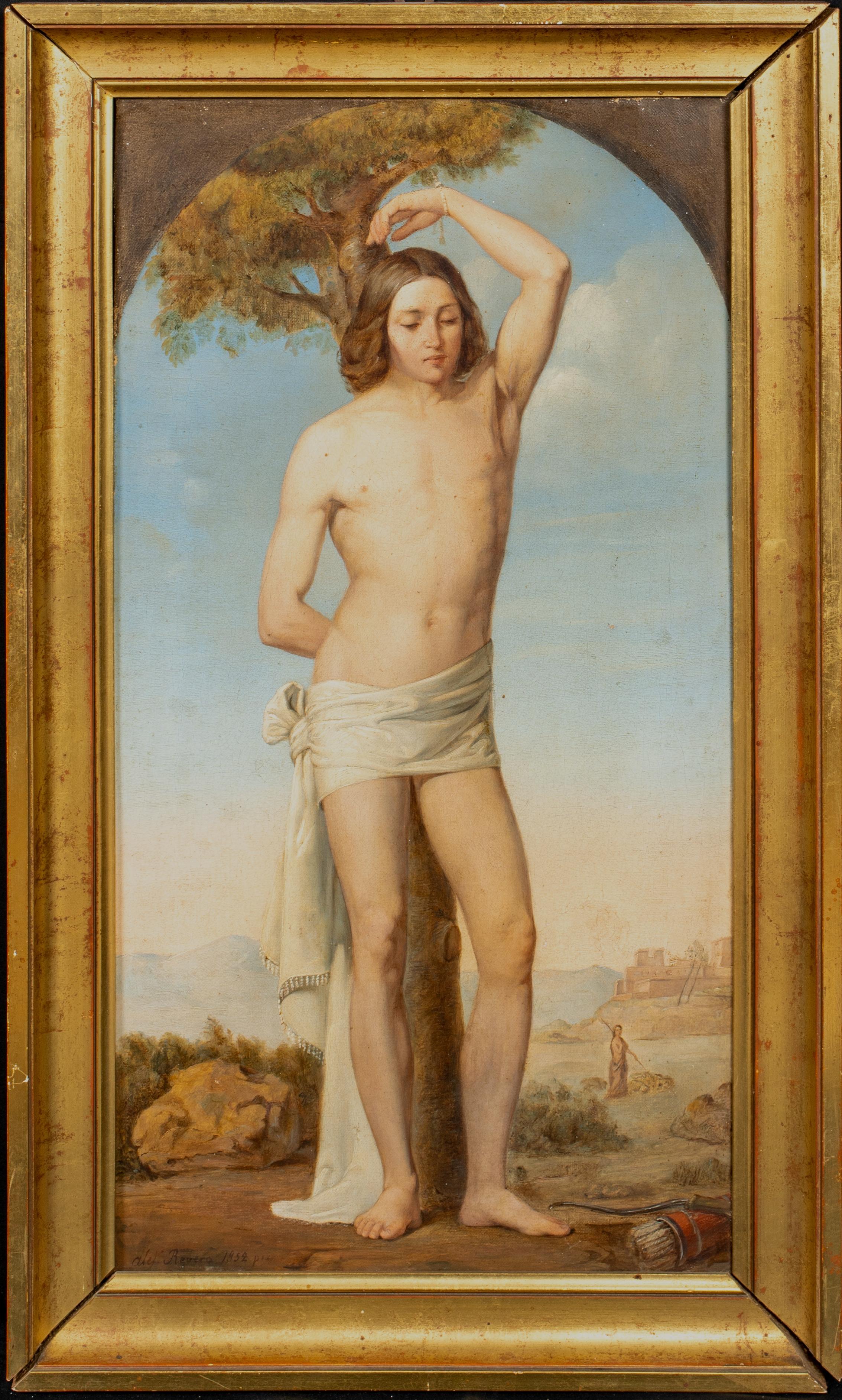 Saint Sebastian, 19th Century - Painting by Unknown