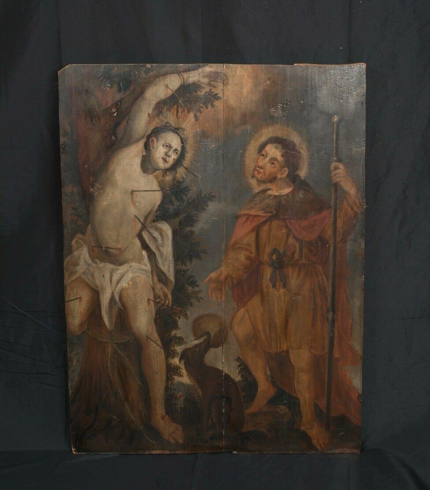 Saint Sebastian & Saint Roch, 16th Century - Flemish School - Painting by Unknown