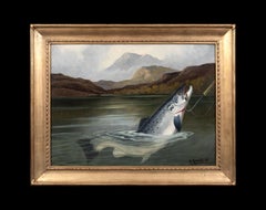 Fischfischen, Lachs, 19. Jahrhundert Roland KNIGHT (1879-1921)