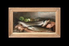 Salmon On The Riverbank, 19th Century by JOHN BUCKNELL RUSSELL (1819-1893)