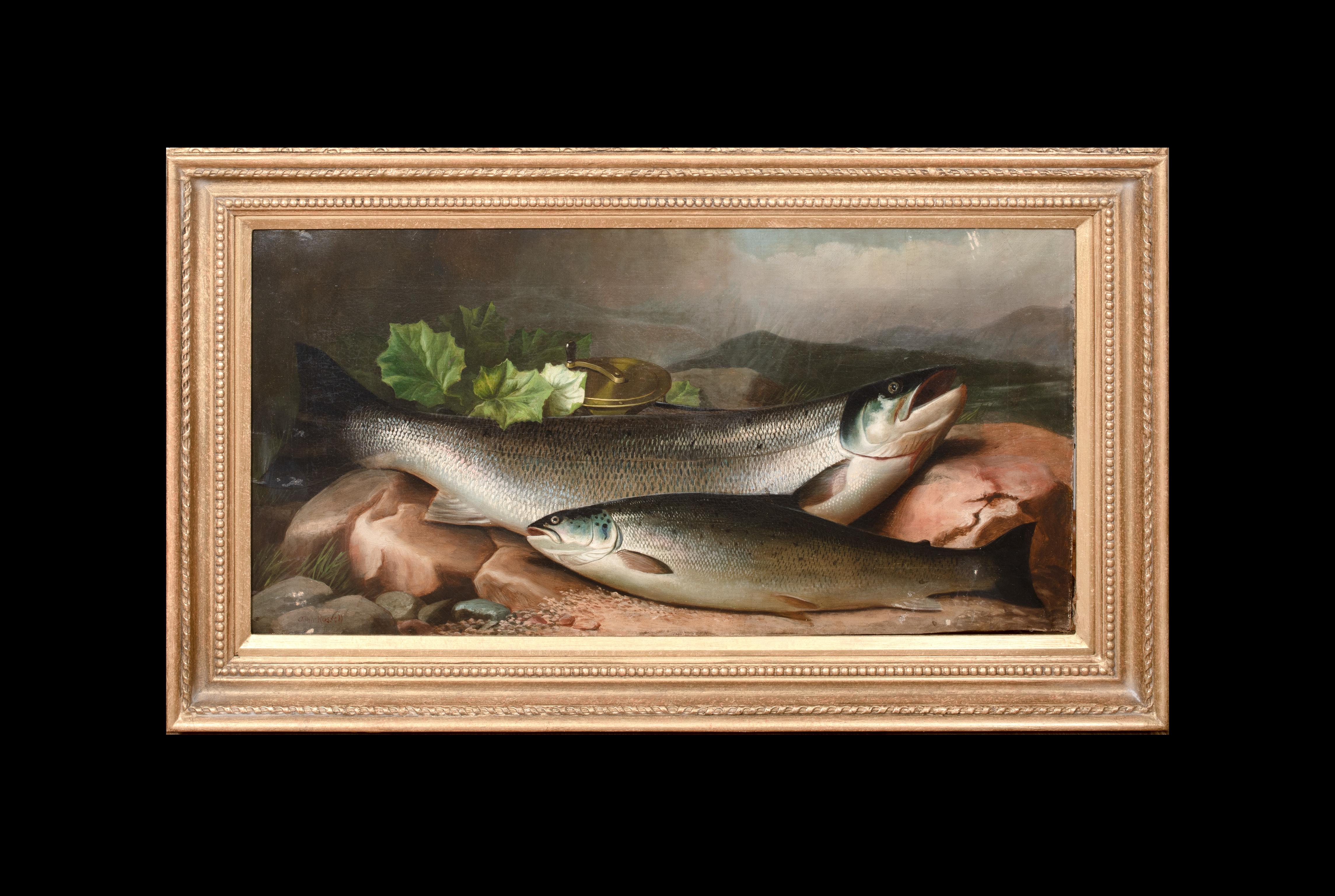 Saumon sur la rive, 19e siècle  par JOHN BUCKNELL RUSSELL (1819-1893) - Painting de Unknown