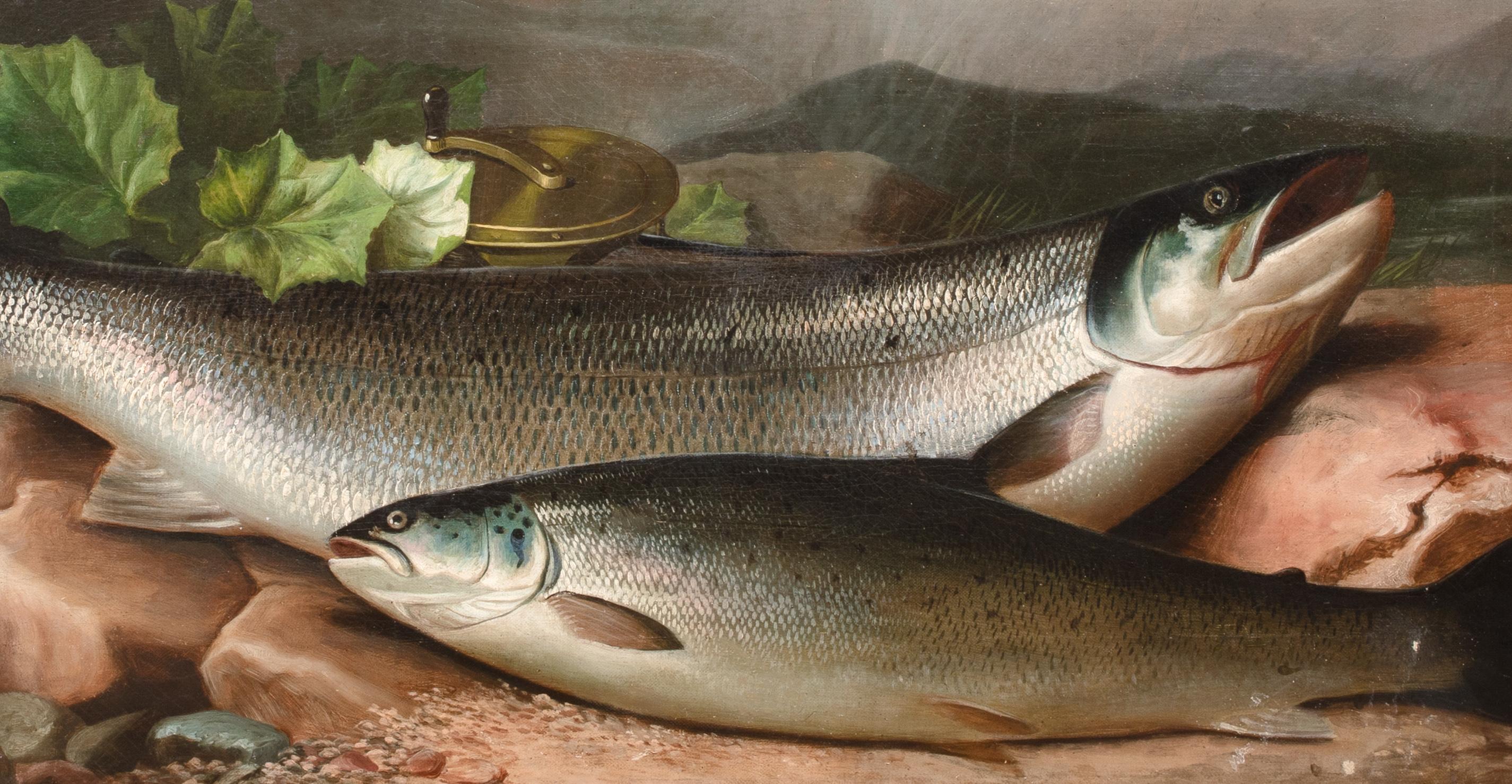 Saumon sur la rive, 19e siècle  par JOHN BUCKNELL RUSSELL (1819-1893) en vente 1