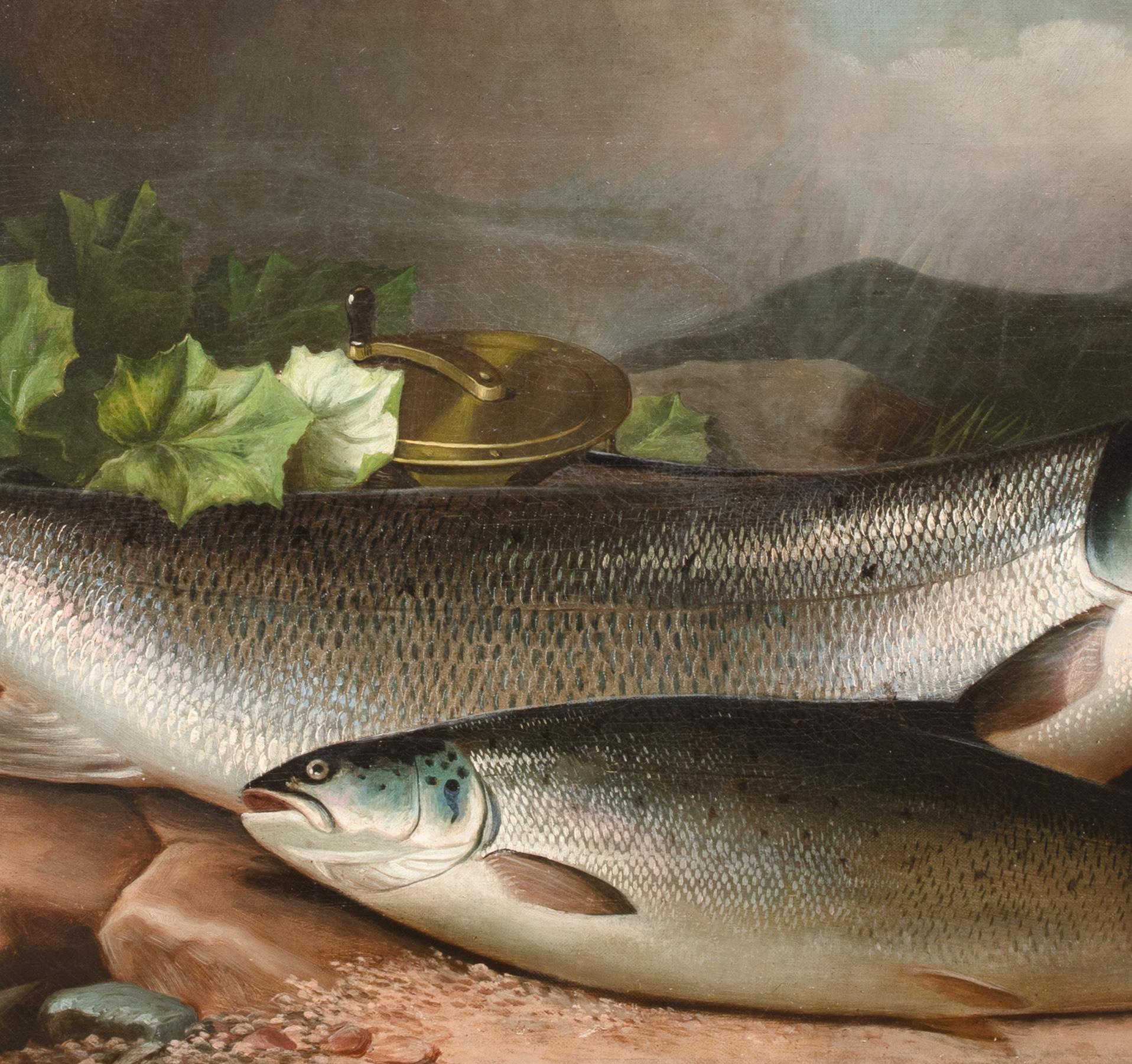 Saumon sur la rive, 19e siècle  par JOHN BUCKNELL RUSSELL (1819-1893) en vente 2