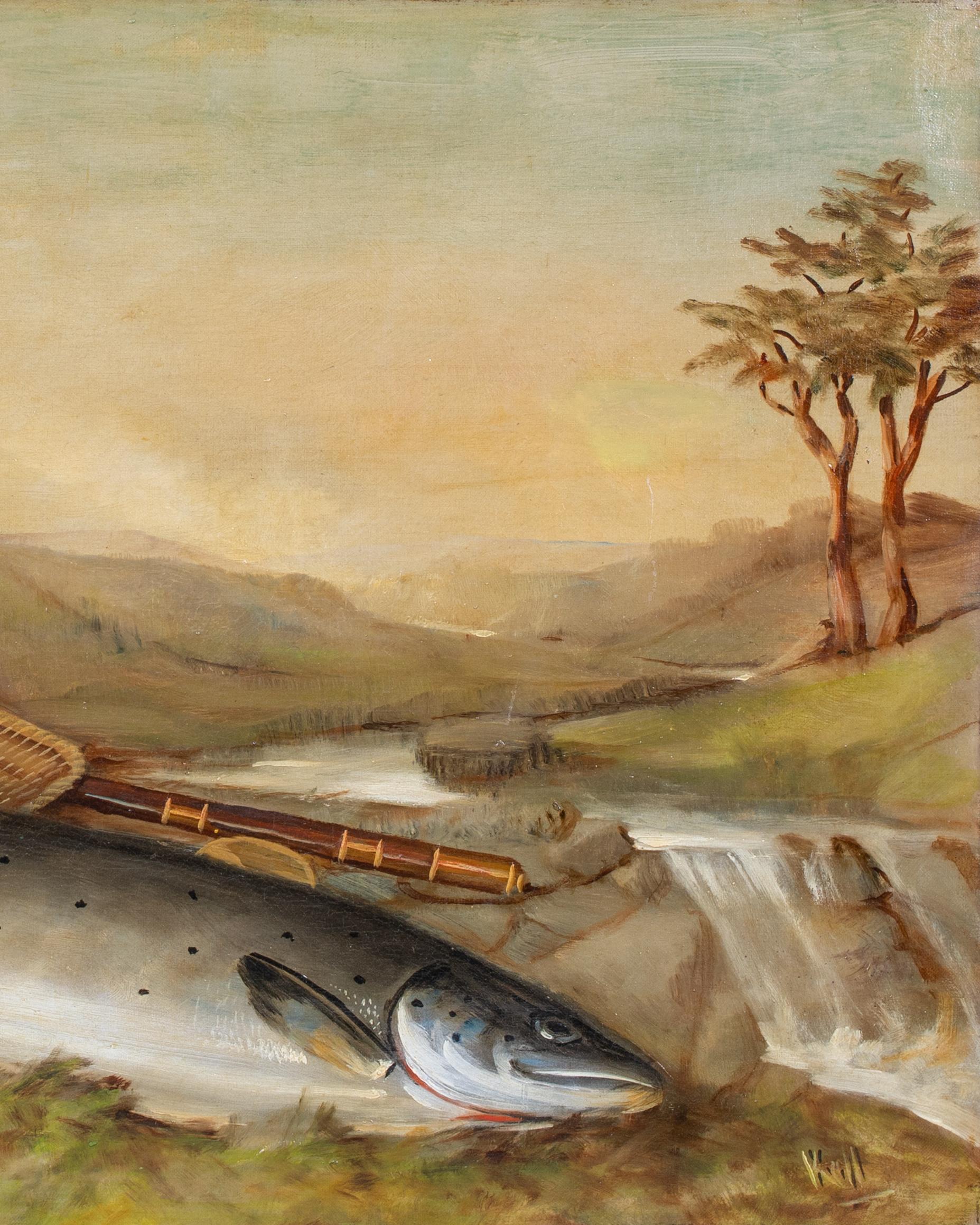 Salmon On The Riverbank, 19th Century  by Robert Kell (1829-1902) For Sale 2