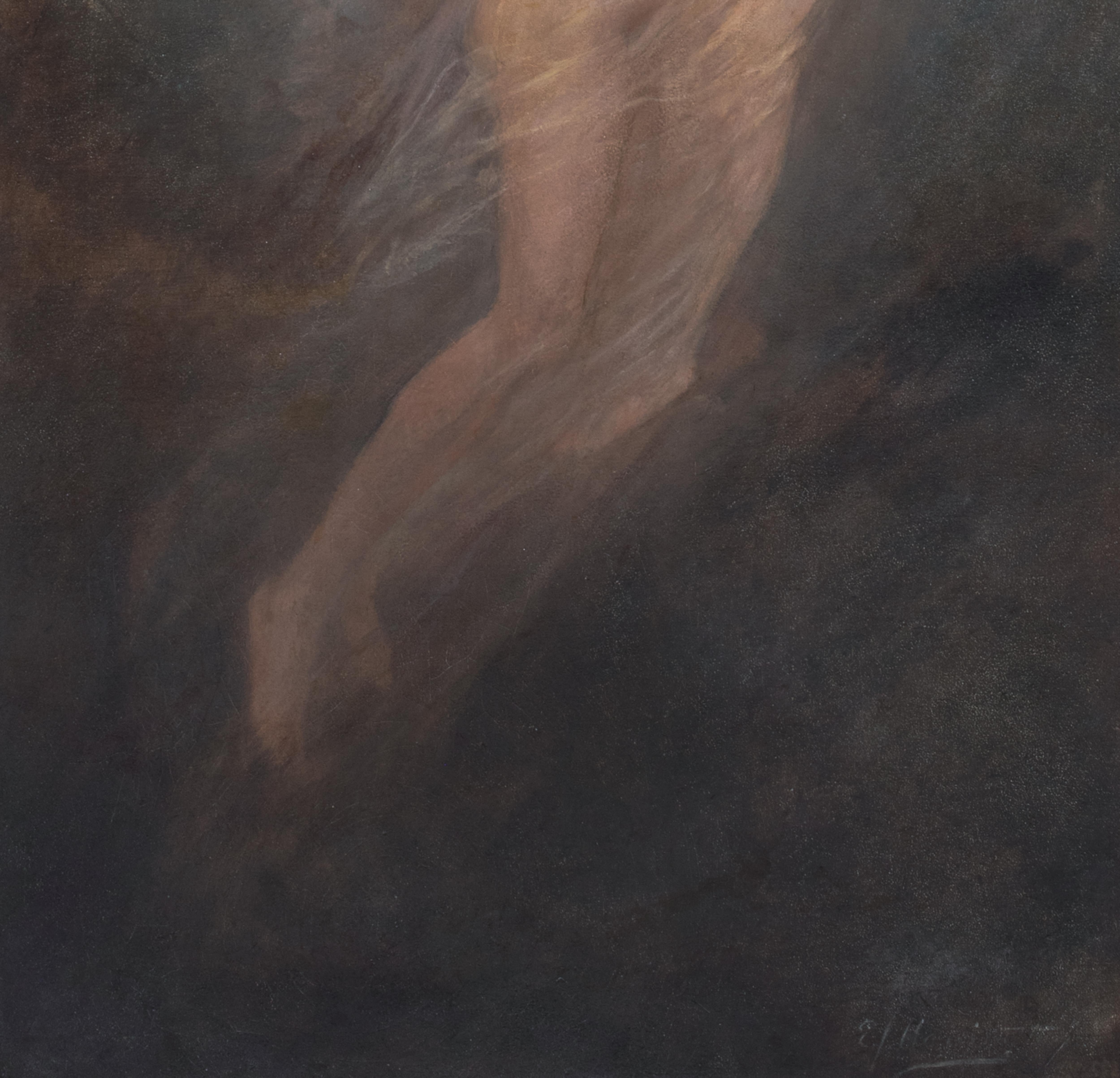 Le salut, vers 1900  Signé E HARRISON  Grand tableau préraphaélite du 19e siècle - Painting de Unknown