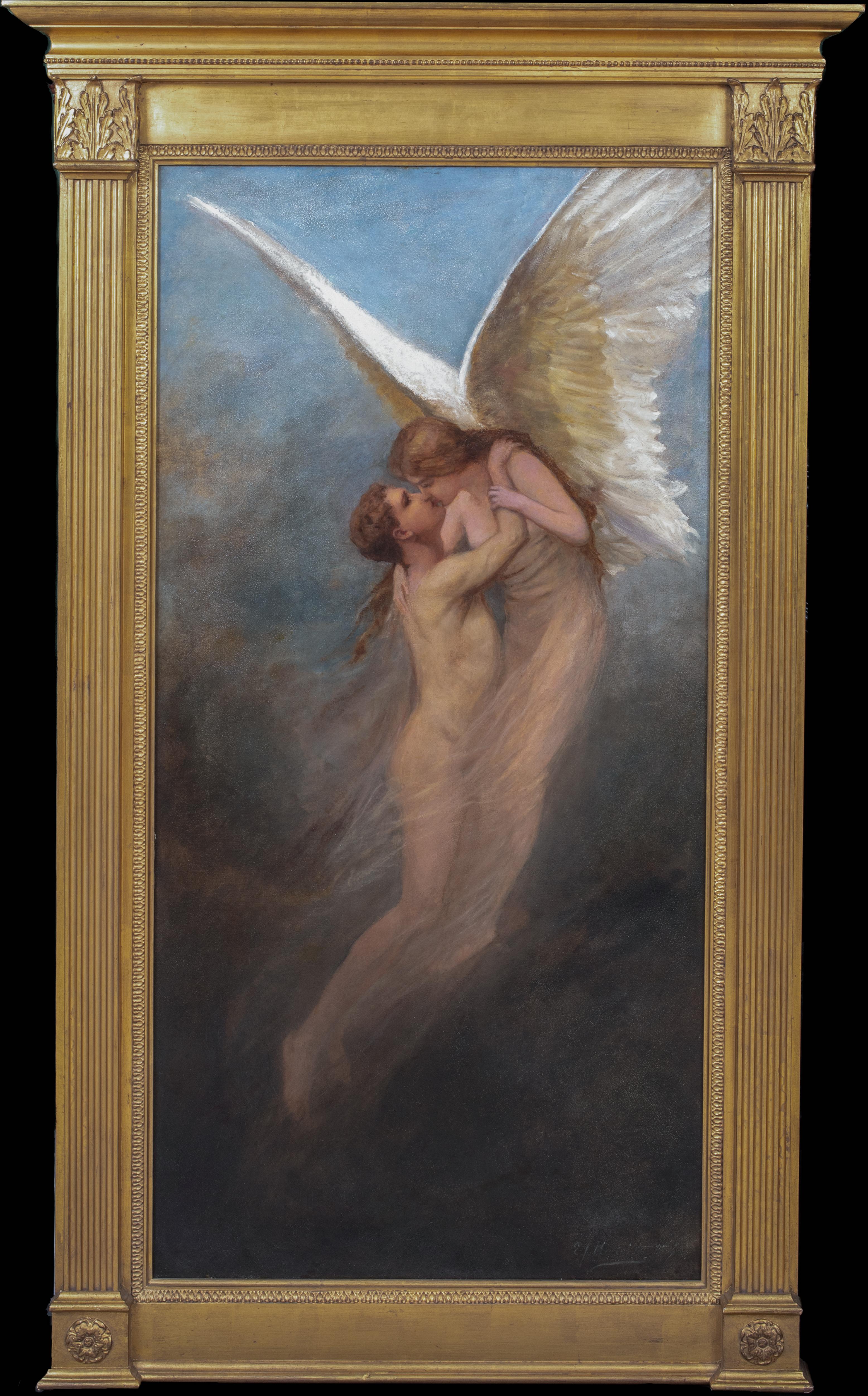 Le salut, vers 1900  Signé E HARRISON  Grand tableau préraphaélite du 19e siècle en vente 2