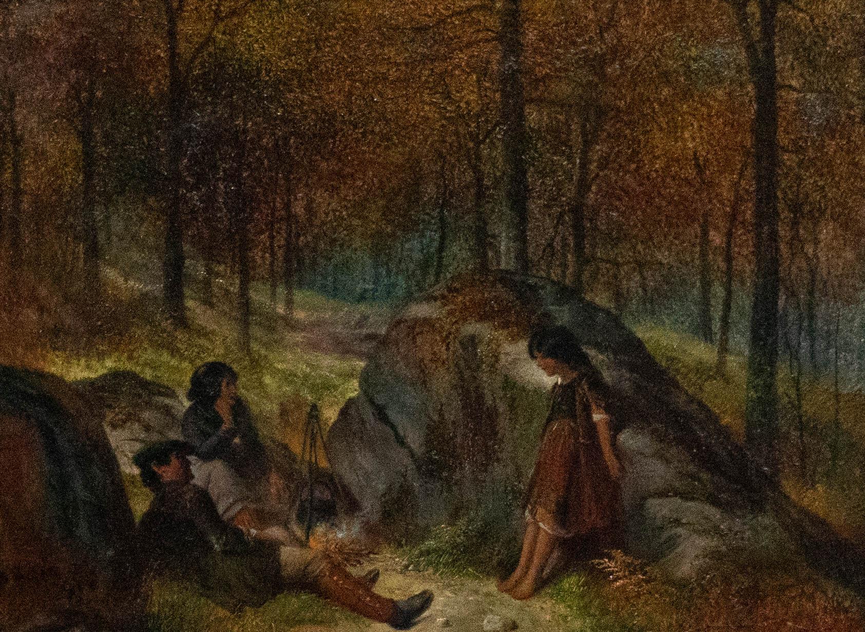 Samuel Baldwin (1818-1891) - 1891 Öl, Camping in den Wäldern – Painting von Unknown