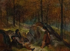 Samuel Baldwin (1818-1891) - 1891 Oil, Camping in the Woods