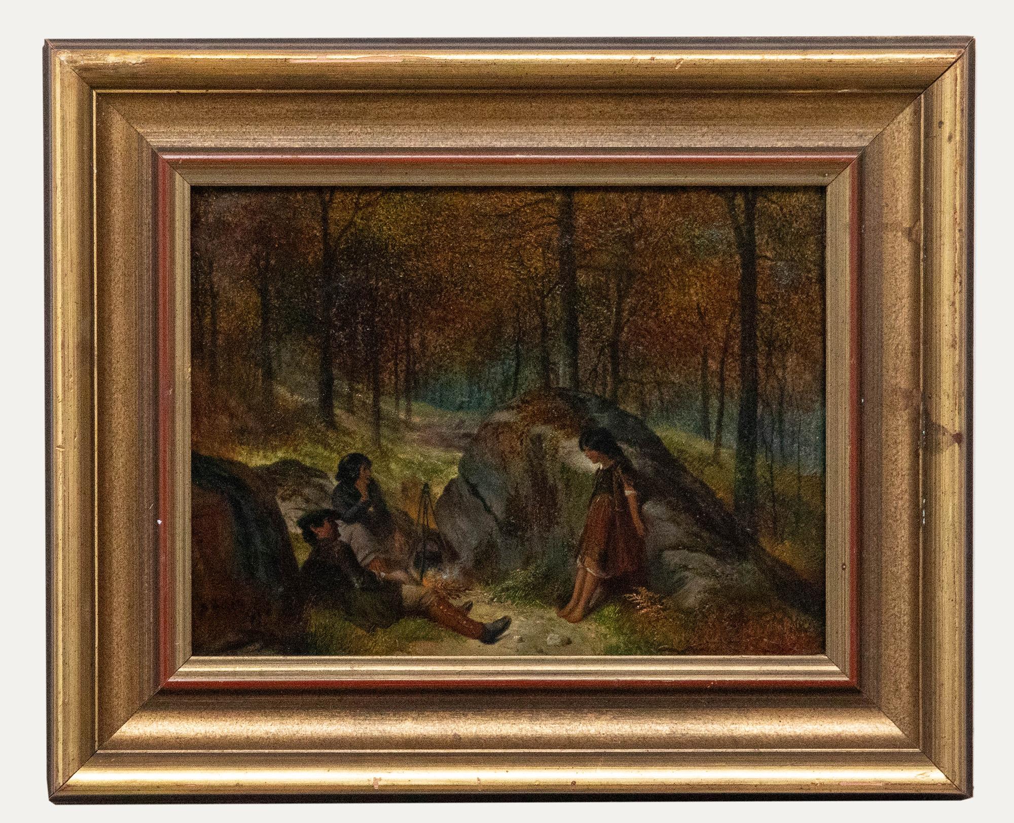 Samuel Baldwin (1818-1891) - 1891 Oil, Camping in the Woods