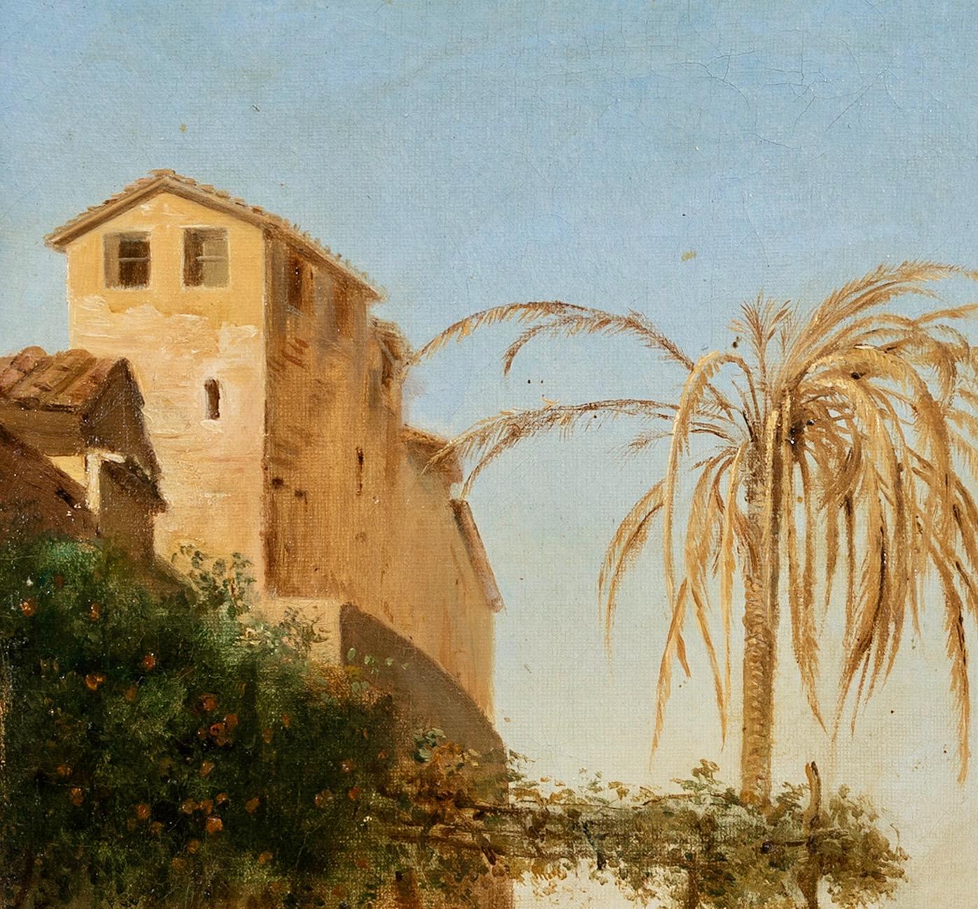 Le Colisée et San Bonaventura al Palatino vus de son jardin.  - École italienne Painting par Unknown