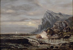 Autumnal San Francisco Cove and Surf with Whalers Shack circa 1900