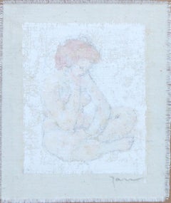 Diminutive Mid Century Seated Nude Study - San Francisco Figurative Movement
